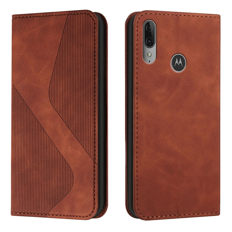 For Motorola Moto E6 Plus Skin Feel Magnetic S-type Solid Color Horizontal Flip Leather Case with Holder & Card Slot & Wallet