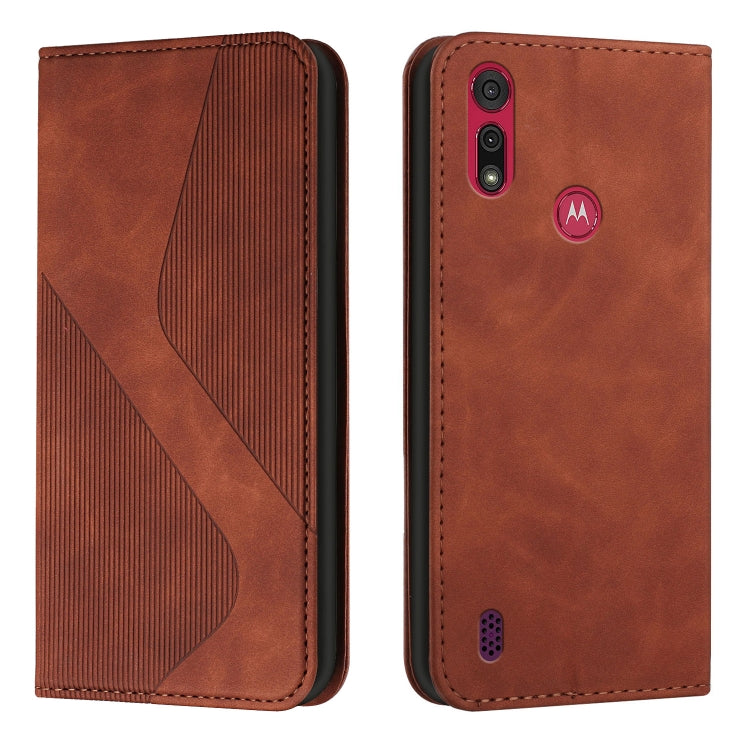 For Motorola Moto E6s 2020 Skin Feel Magnetic S-type Solid Color Horizontal Flip Leather Case with Holder & Card Slot & Wallet