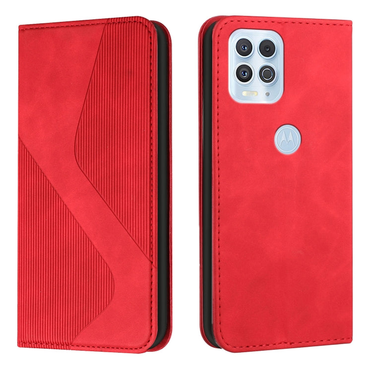 For Motorola Moto Edge S Skin Feel Magnetic S-type Solid Color Horizontal Flip Leather Case with Holder & Card Slot & Wallet