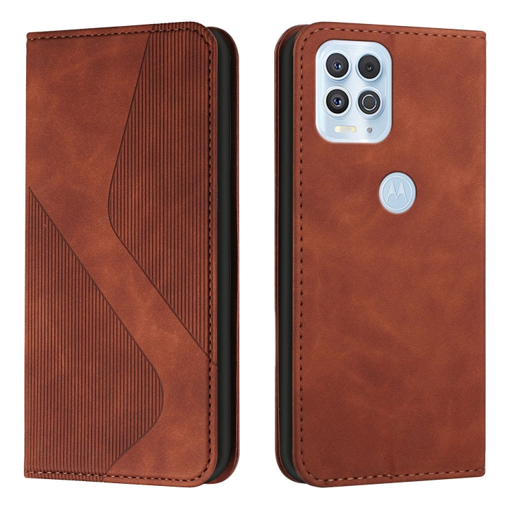 For Motorola Moto Edge S Skin Feel Magnetic S-type Solid Color Horizontal Flip Leather Case with Holder & Card Slot & Wallet