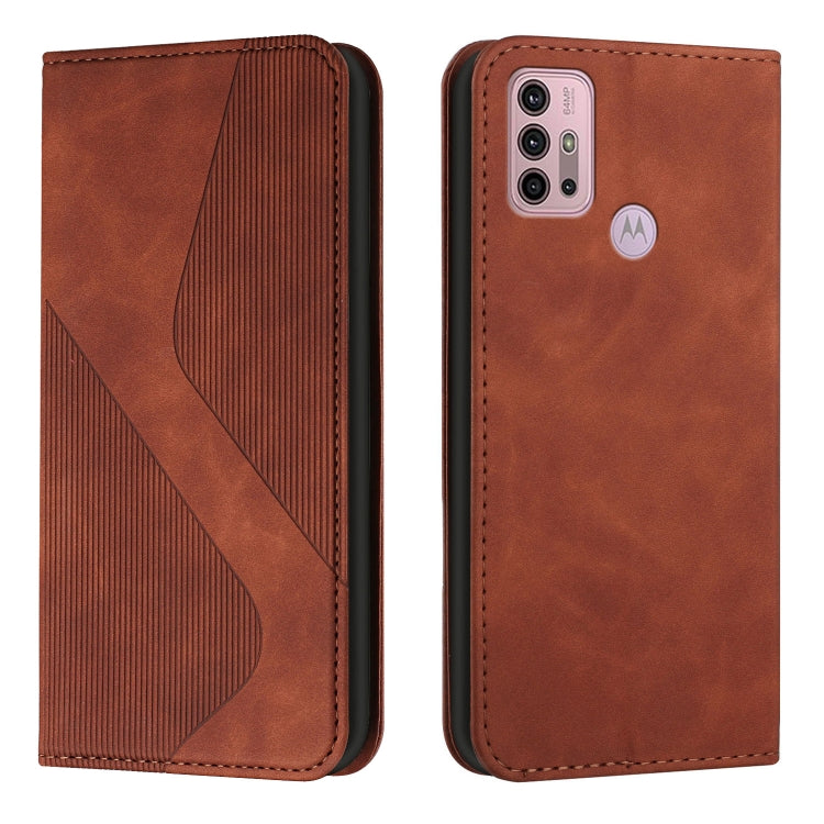 For Motorola Moto G10 / G30 Skin Feel Magnetic S-type Solid Color Horizontal Flip Leather Case with Holder & Card Slot & Wallet