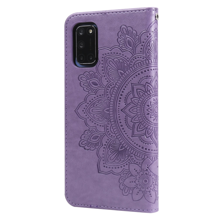 For OPPO A52 / A72 4G / A92 7-petal Flowers Embossing Pattern Horizontal Flip PU Leather Case with Holder & Card Slots & Wallet & Photo Frame