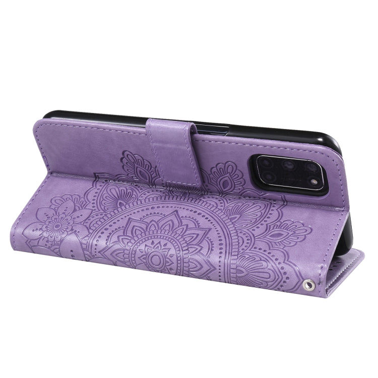 For OPPO A52 / A72 4G / A92 7-petal Flowers Embossing Pattern Horizontal Flip PU Leather Case with Holder & Card Slots & Wallet & Photo Frame