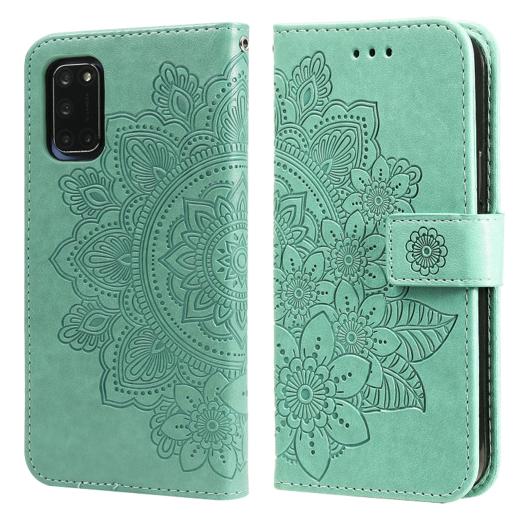 For OPPO A52 / A72 4G / A92 7-petal Flowers Embossing Pattern Horizontal Flip PU Leather Case with Holder & Card Slots & Wallet & Photo Frame