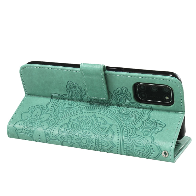 For OPPO A52 / A72 4G / A92 7-petal Flowers Embossing Pattern Horizontal Flip PU Leather Case with Holder & Card Slots & Wallet & Photo Frame