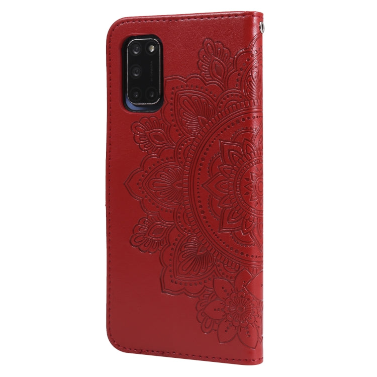 For OPPO A52 / A72 4G / A92 7-petal Flowers Embossing Pattern Horizontal Flip PU Leather Case with Holder & Card Slots & Wallet & Photo Frame