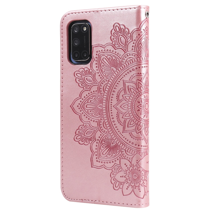 For OPPO A52 / A72 4G / A92 7-petal Flowers Embossing Pattern Horizontal Flip PU Leather Case with Holder & Card Slots & Wallet & Photo Frame