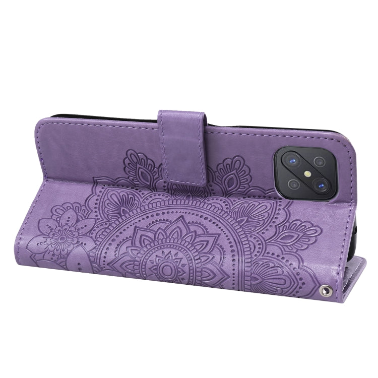 For OPPO A92s / Reno4 Z / A72 5G / A73 5G / A53 5G 7-petal Flowers Embossing Pattern Horizontal Flip PU Leather Case with Holder & Card Slots & Wallet & Photo Frame