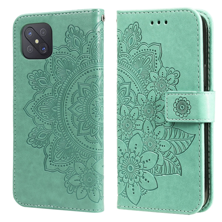 For OPPO A92s / Reno4 Z / A72 5G / A73 5G / A53 5G 7-petal Flowers Embossing Pattern Horizontal Flip PU Leather Case with Holder & Card Slots & Wallet & Photo Frame