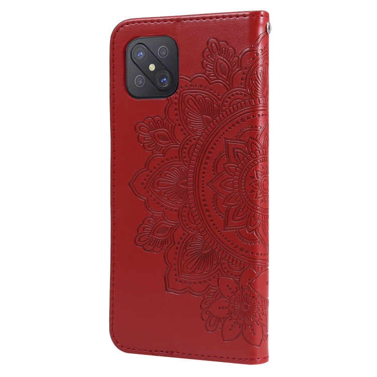 For OPPO A92s / Reno4 Z / A72 5G / A73 5G / A53 5G 7-petal Flowers Embossing Pattern Horizontal Flip PU Leather Case with Holder & Card Slots & Wallet & Photo Frame