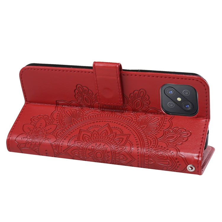 For OPPO A92s / Reno4 Z / A72 5G / A73 5G / A53 5G 7-petal Flowers Embossing Pattern Horizontal Flip PU Leather Case with Holder & Card Slots & Wallet & Photo Frame