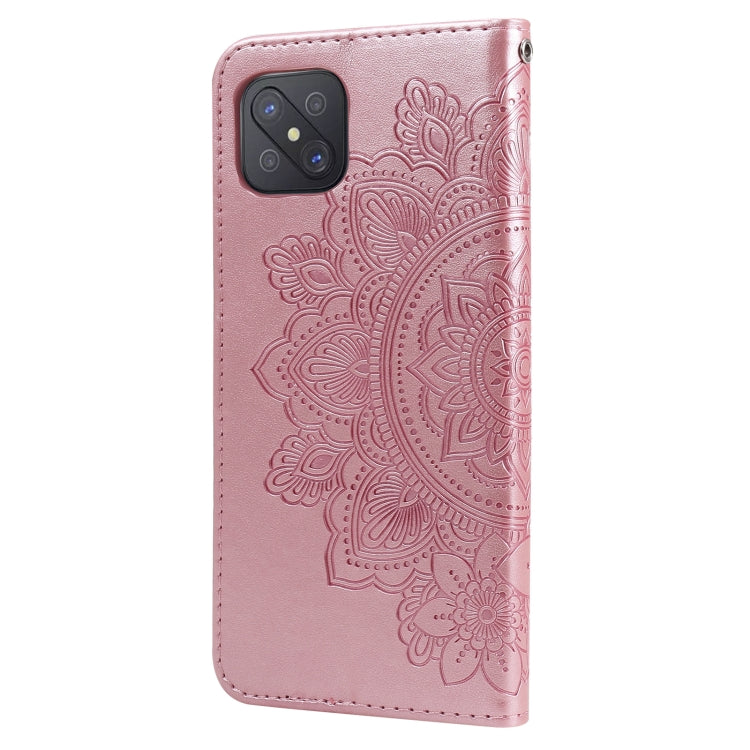 For OPPO A92s / Reno4 Z / A72 5G / A73 5G / A53 5G 7-petal Flowers Embossing Pattern Horizontal Flip PU Leather Case with Holder & Card Slots & Wallet & Photo Frame