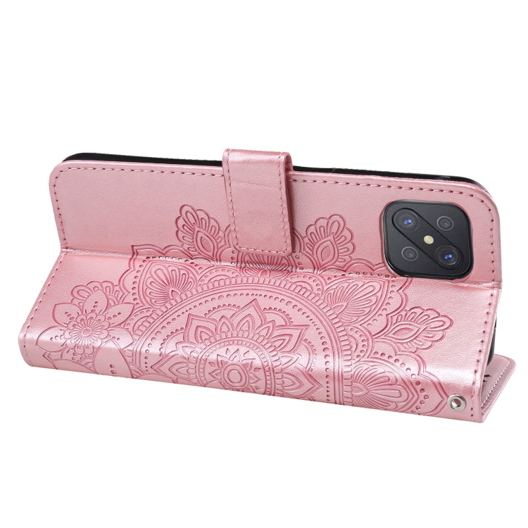 For OPPO A92s / Reno4 Z / A72 5G / A73 5G / A53 5G 7-petal Flowers Embossing Pattern Horizontal Flip PU Leather Case with Holder & Card Slots & Wallet & Photo Frame