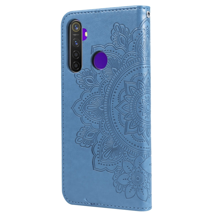 For OPPO Realme 5 / Realme 5s / Realme C3 7-petal Flowers Embossing Pattern Horizontal Flip PU Leather Case with Holder & Card Slots & Wallet & Photo Frame