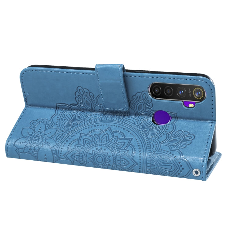 For OPPO Realme 5 / Realme 5s / Realme C3 7-petal Flowers Embossing Pattern Horizontal Flip PU Leather Case with Holder & Card Slots & Wallet & Photo Frame