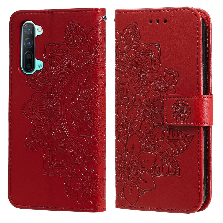 For OPPO Reno3 5G / Find X2 Lite / K7 7-petal Flowers Embossing Pattern Horizontal Flip PU Leather Case with Holder & Card Slots & Wallet & Photo Frame