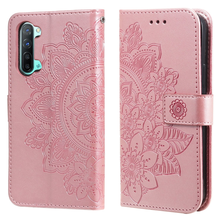 For OPPO Reno3 5G / Find X2 Lite / K7 7-petal Flowers Embossing Pattern Horizontal Flip PU Leather Case with Holder & Card Slots & Wallet & Photo Frame