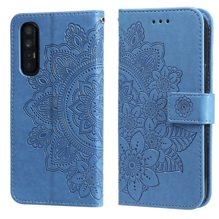 For OPPO Reno3 Pro 5G / Find X2 Neo 7-petal Flowers Embossing Pattern Horizontal Flip PU Leather Case with Holder & Card Slots & Wallet & Photo Frame