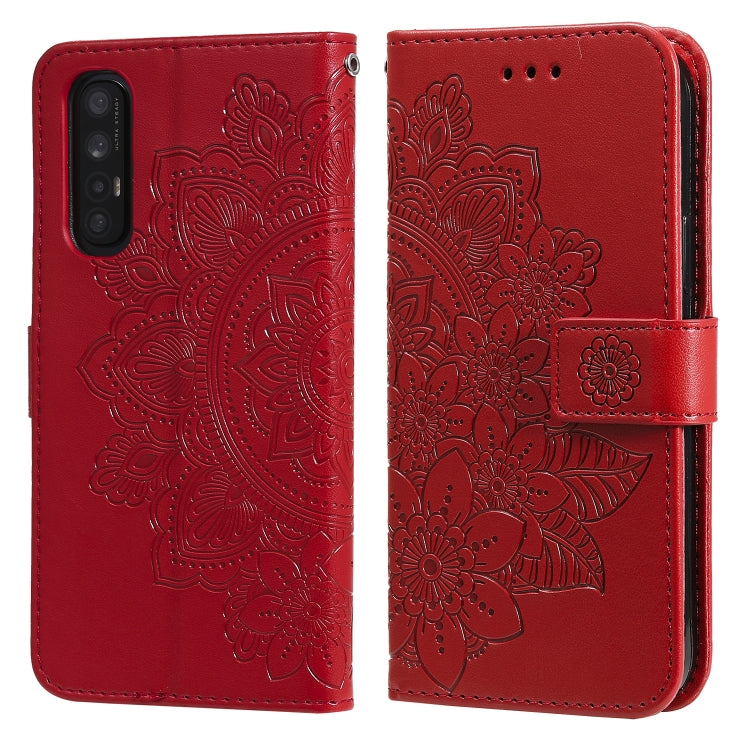 For OPPO Reno3 Pro 5G / Find X2 Neo 7-petal Flowers Embossing Pattern Horizontal Flip PU Leather Case with Holder & Card Slots & Wallet & Photo Frame