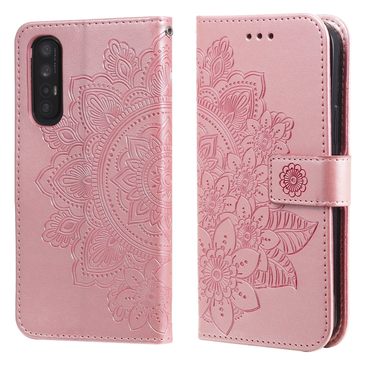 For OPPO Reno3 Pro 5G / Find X2 Neo 7-petal Flowers Embossing Pattern Horizontal Flip PU Leather Case with Holder & Card Slots & Wallet & Photo Frame