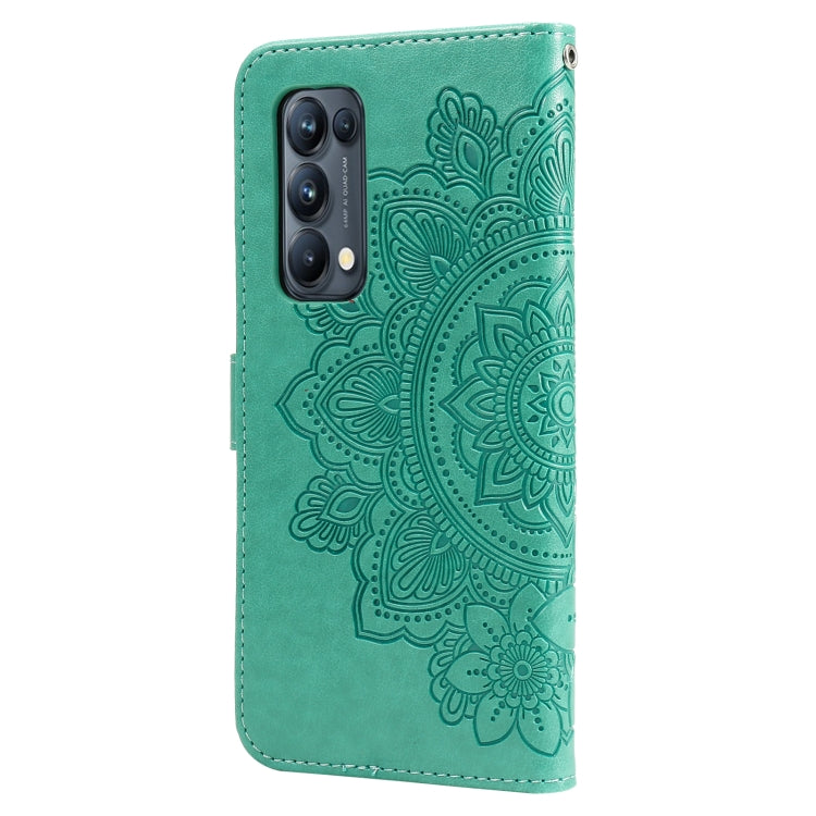 For OPPO Reno5 Pro+ / Find X3 Neo 7-petal Flowers Embossing Pattern Horizontal Flip PU Leather Case with Holder & Card Slots & Wallet & Photo Frame