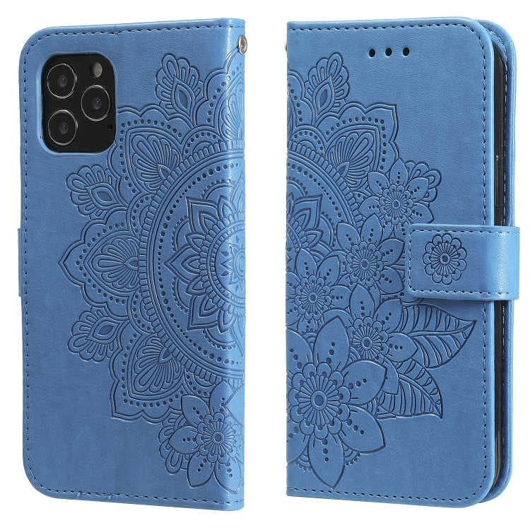 For iPhone 11 7-petal Flowers Embossing Pattern Horizontal Flip PU Leather Case with Holder & Card Slots & Wallet & Photo Frame