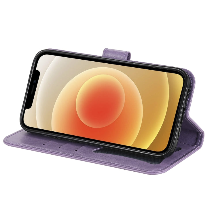 For iPhone 12 Pro Max 7-petal Flowers Embossing Pattern Horizontal Flip PU Leather Case with Holder & Card Slots & Wallet & Photo Frame