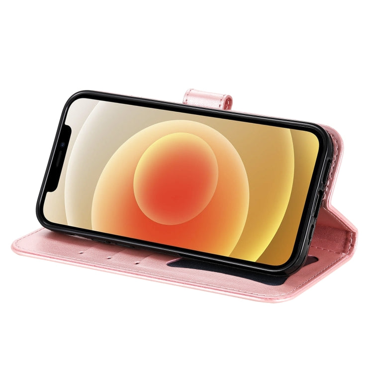 For iPhone 12 Pro Max 7-petal Flowers Embossing Pattern Horizontal Flip PU Leather Case with Holder & Card Slots & Wallet & Photo Frame