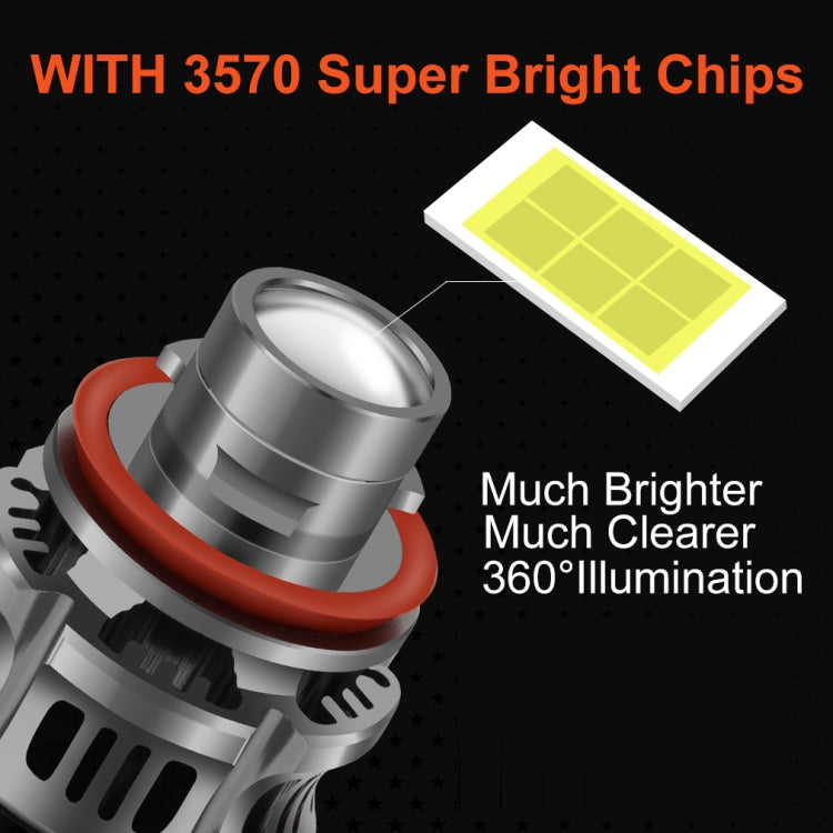 2 PCS XT7 H8 / H9 / H11 DC9-20V 18W 2200LM 6000K Projector Light Fog Light LED Lens with SMD-3570 Lamp