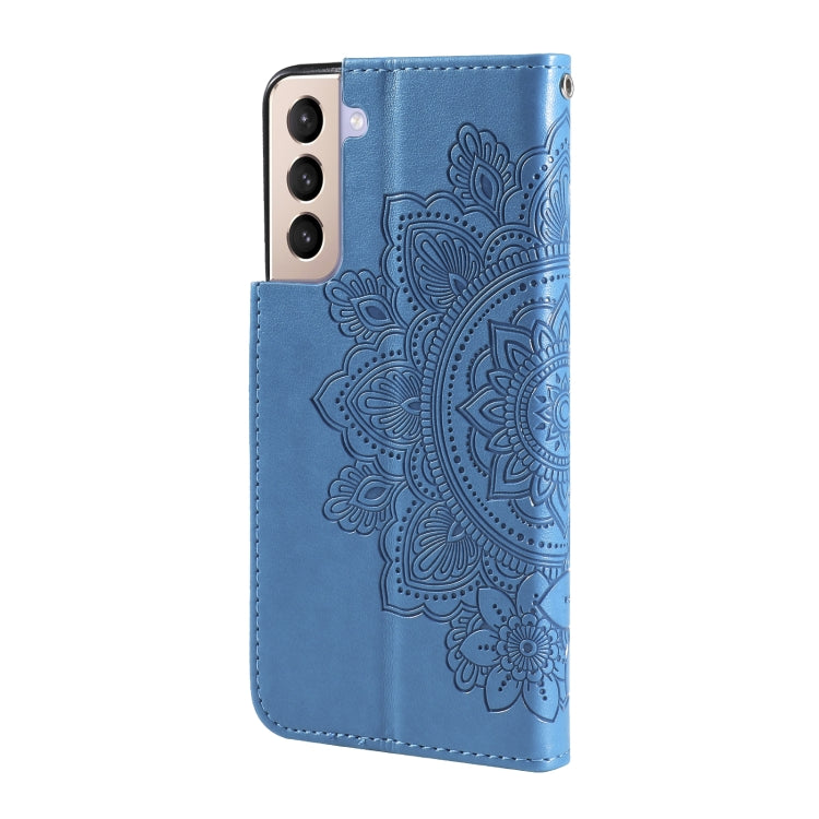 For Samsung Galaxy S21+ 5G 7-petal Flowers Embossing Pattern Horizontal Flip PU Leather Case with Holder & Card Slots & Wallet & Photo Frame