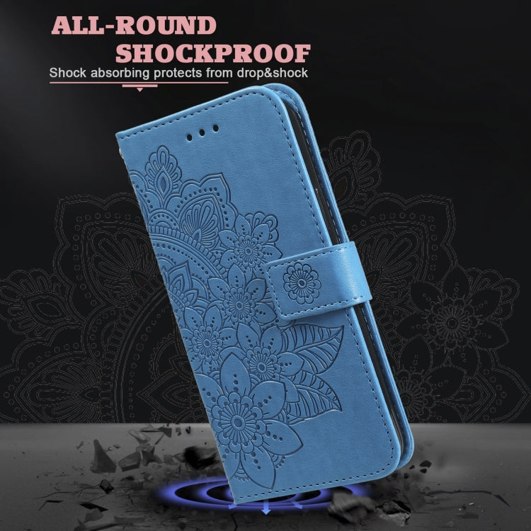 For Samsung Galaxy S21+ 5G 7-petal Flowers Embossing Pattern Horizontal Flip PU Leather Case with Holder & Card Slots & Wallet & Photo Frame