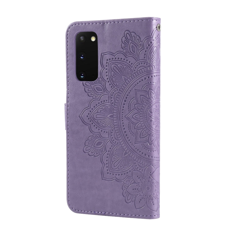 For Samsung Galaxy S20 FE 7-petal Flowers Embossing Pattern Horizontal Flip PU Leather Case with Holder & Card Slots & Wallet & Photo Frame