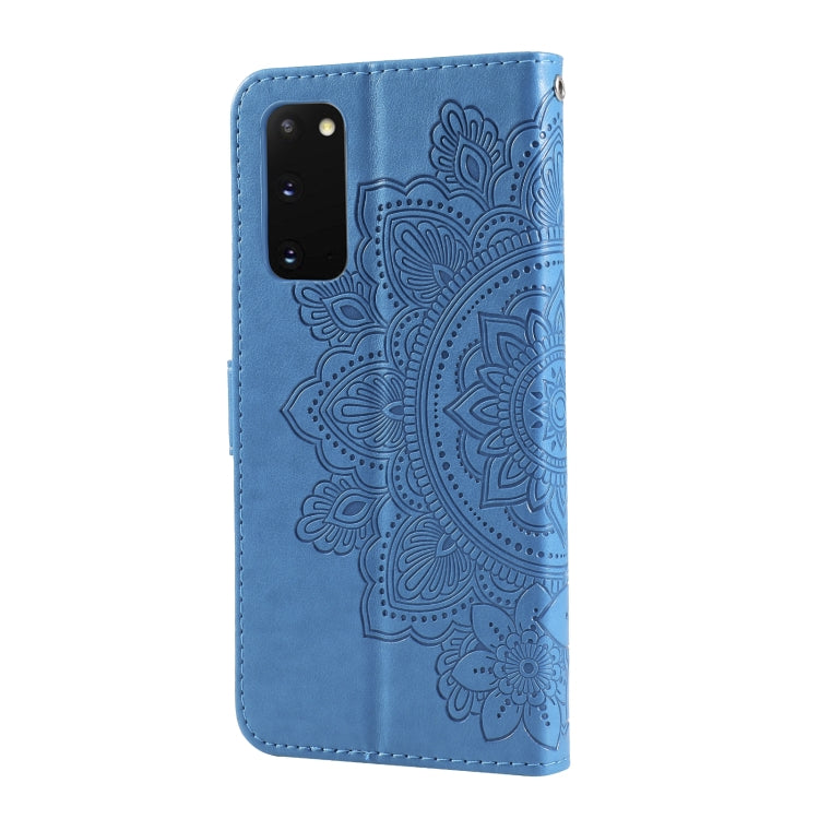 For Samsung Galaxy S20 FE 7-petal Flowers Embossing Pattern Horizontal Flip PU Leather Case with Holder & Card Slots & Wallet & Photo Frame