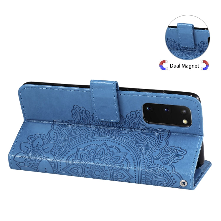 For Samsung Galaxy S20 FE 7-petal Flowers Embossing Pattern Horizontal Flip PU Leather Case with Holder & Card Slots & Wallet & Photo Frame