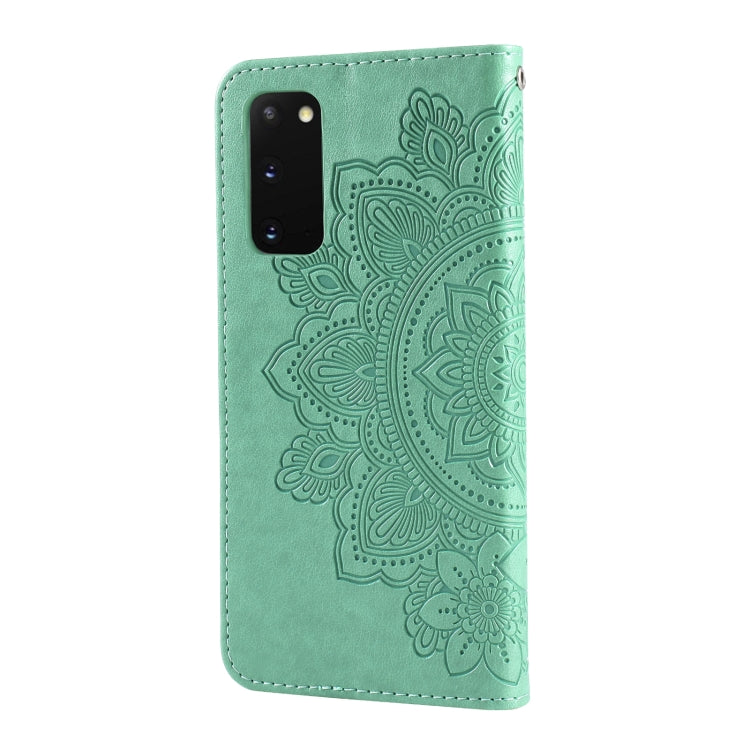 For Samsung Galaxy S20 FE 7-petal Flowers Embossing Pattern Horizontal Flip PU Leather Case with Holder & Card Slots & Wallet & Photo Frame