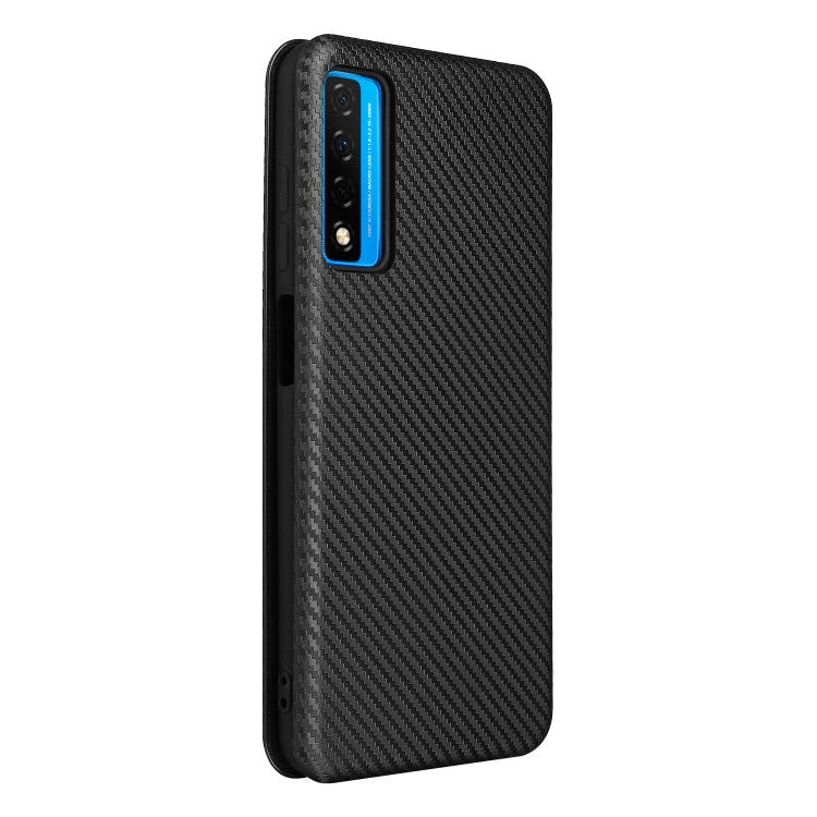 For TCL 20S Carbon Fiber Texture Horizontal Flip TPU + PC + PU Leather Case with Card Slot