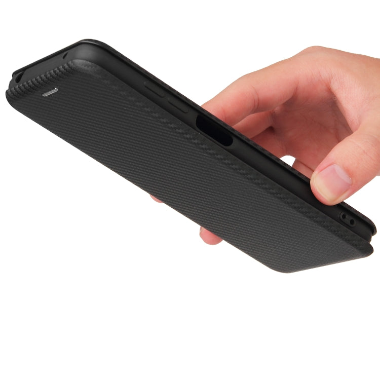 For TCL 20S Carbon Fiber Texture Horizontal Flip TPU + PC + PU Leather Case with Card Slot