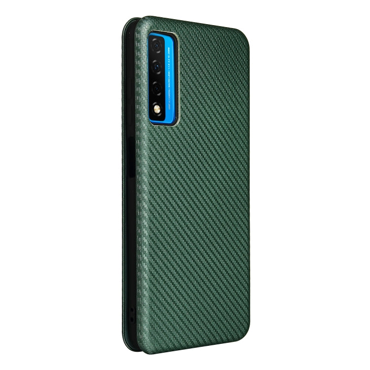 For TCL 20S Carbon Fiber Texture Horizontal Flip TPU + PC + PU Leather Case with Card Slot