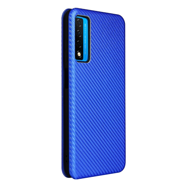 For TCL 20S Carbon Fiber Texture Horizontal Flip TPU + PC + PU Leather Case with Card Slot