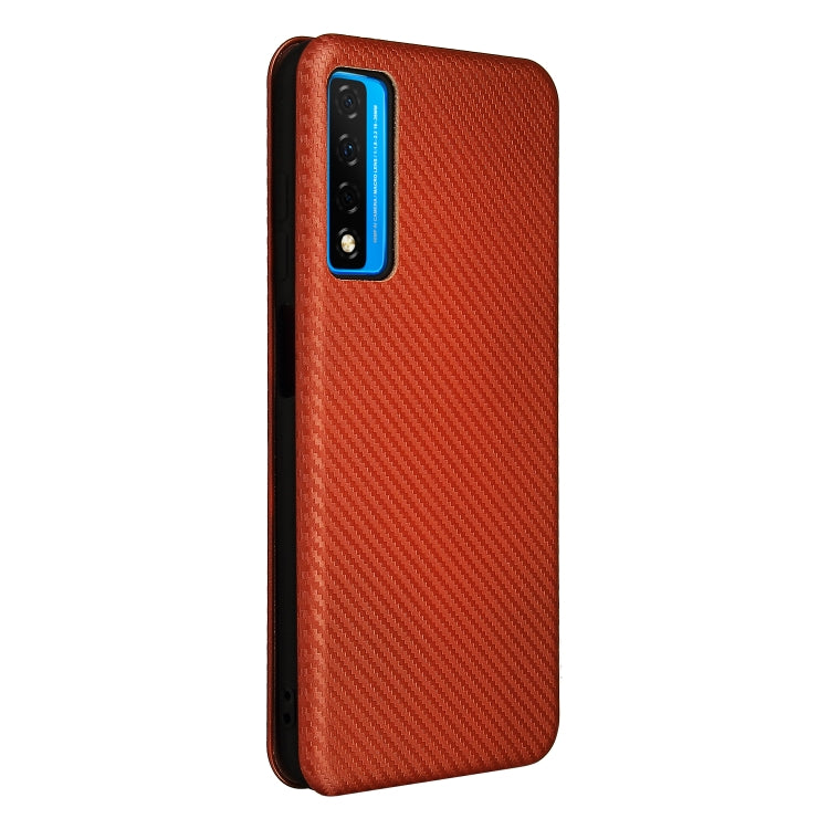 For TCL 20S Carbon Fiber Texture Horizontal Flip TPU + PC + PU Leather Case with Card Slot