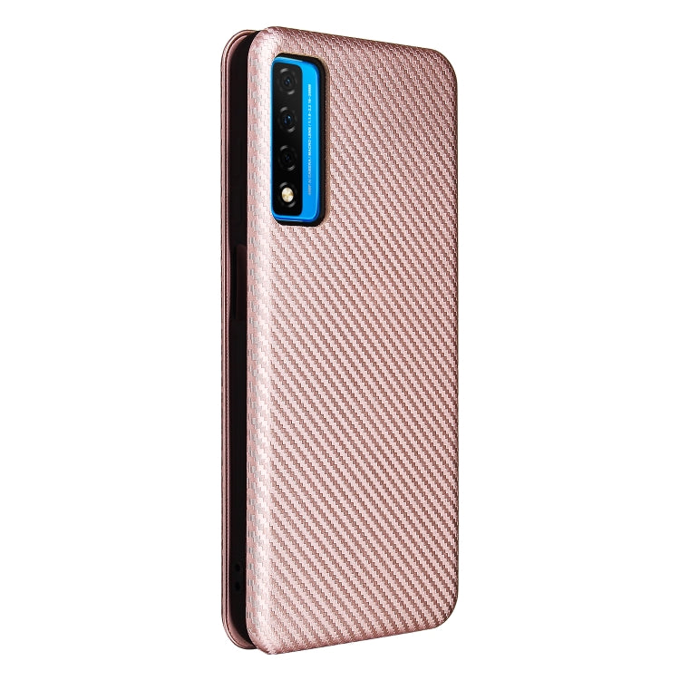 For TCL 20S Carbon Fiber Texture Horizontal Flip TPU + PC + PU Leather Case with Card Slot