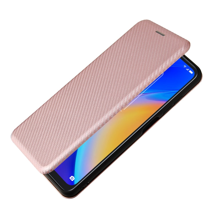For TCL 20S Carbon Fiber Texture Horizontal Flip TPU + PC + PU Leather Case with Card Slot