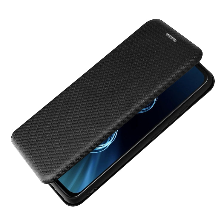 For Asus Zenfone 8 / ZS590KS (8 Mini) Carbon Fiber Texture Horizontal Flip TPU + PC + PU Leather Case with Card Slot