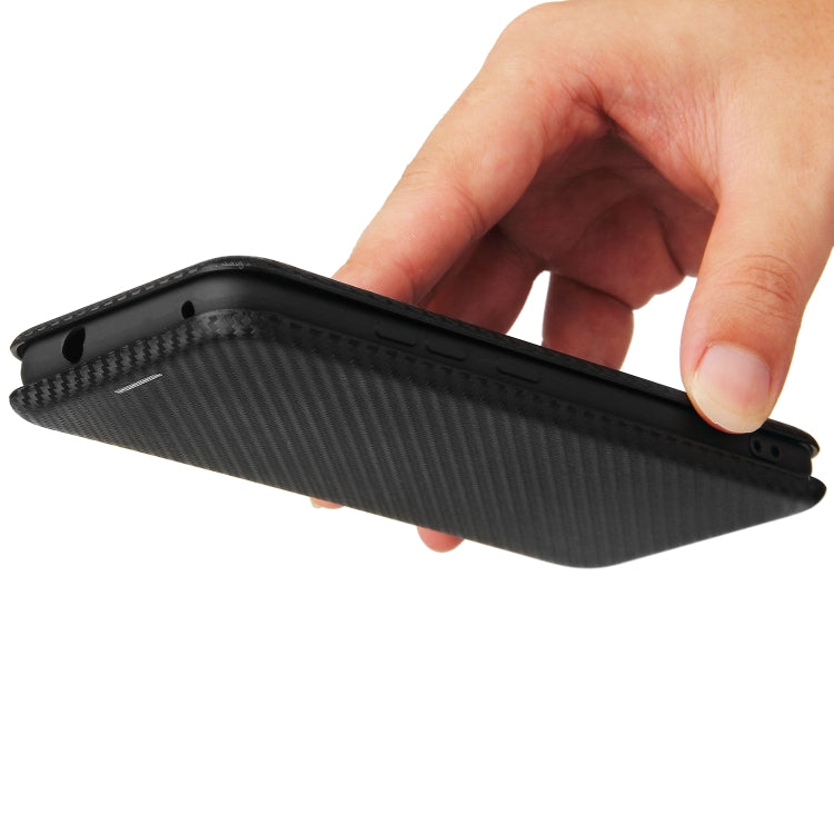 For Asus Zenfone 8 / ZS590KS (8 Mini) Carbon Fiber Texture Horizontal Flip TPU + PC + PU Leather Case with Card Slot