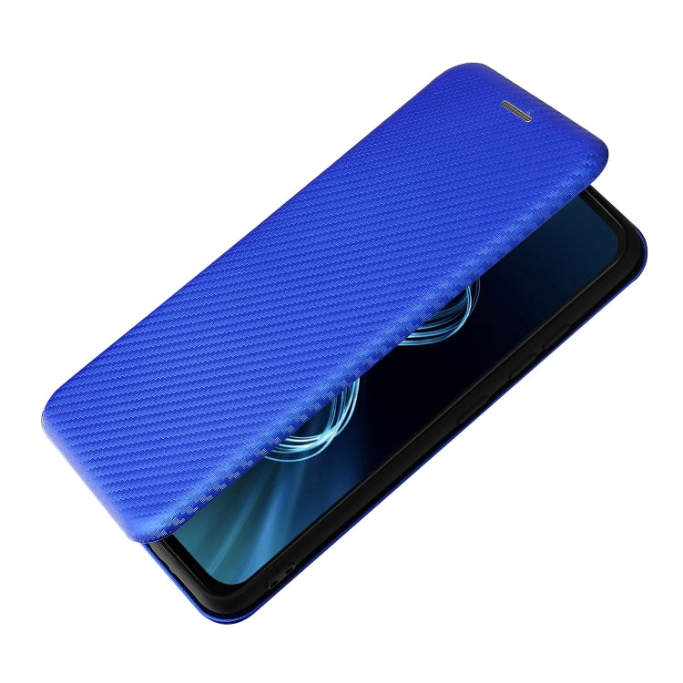 For Asus Zenfone 8 / ZS590KS (8 Mini) Carbon Fiber Texture Horizontal Flip TPU + PC + PU Leather Case with Card Slot