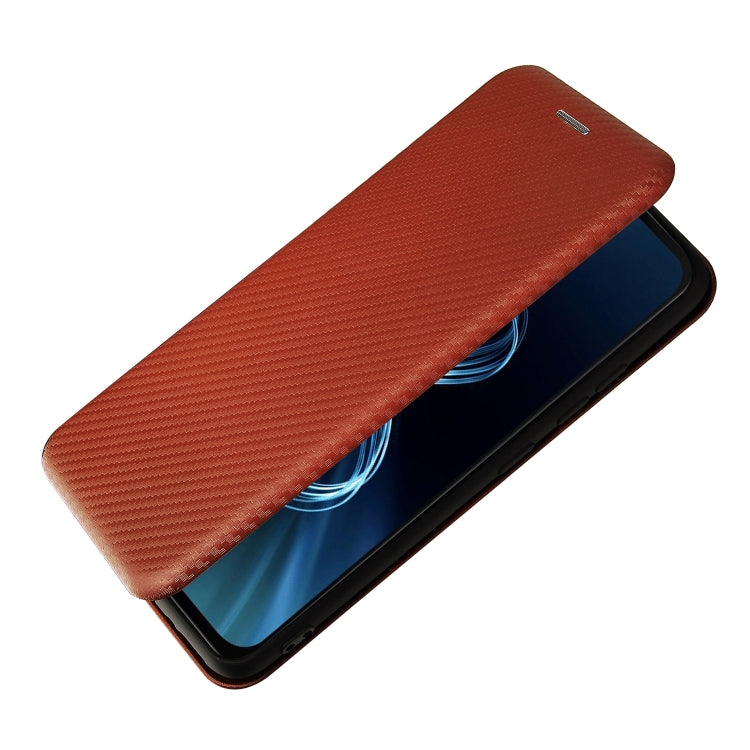 For Asus Zenfone 8 / ZS590KS (8 Mini) Carbon Fiber Texture Horizontal Flip TPU + PC + PU Leather Case with Card Slot