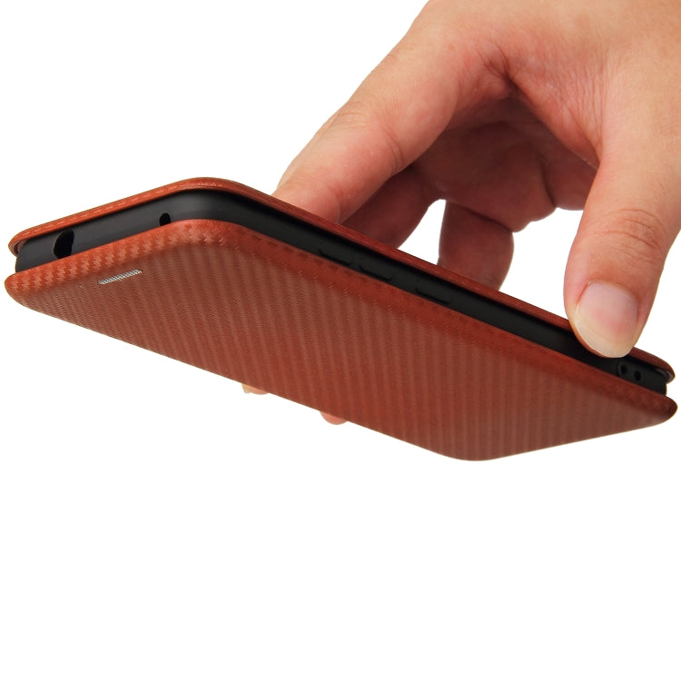 For Asus Zenfone 8 / ZS590KS (8 Mini) Carbon Fiber Texture Horizontal Flip TPU + PC + PU Leather Case with Card Slot