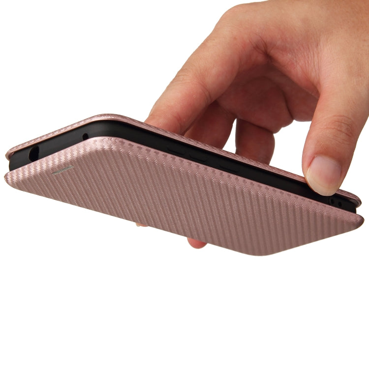 For Asus Zenfone 8 / ZS590KS (8 Mini) Carbon Fiber Texture Horizontal Flip TPU + PC + PU Leather Case with Card Slot