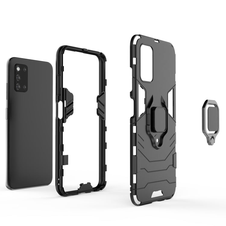 For Samsung Galaxy F52 5G Shockproof PC + TPU Protective Case with Magnetic Ring Holder
