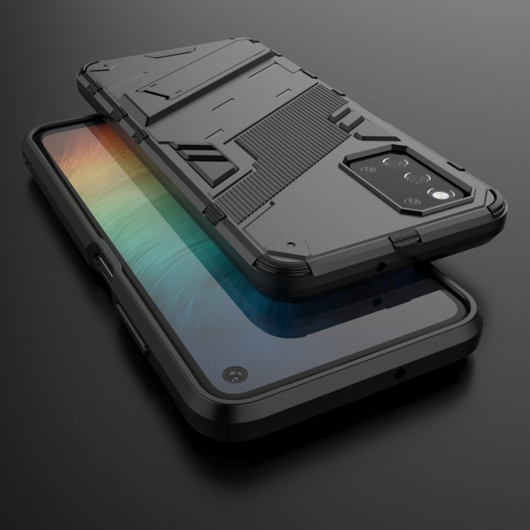 For Samsung Galaxy F52 5G Punk Armor 2 in 1 PC + TPU Shockproof Case with Invisible Holder